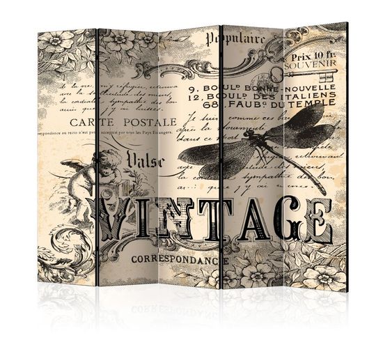 Paravent 5 Volets "vintage Correspondence" 172x225cm