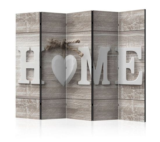 Paravent 5 Volets "home et Heart" 172x225cm