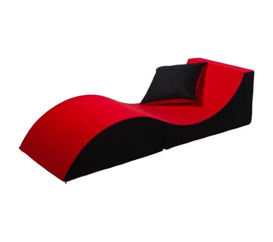 Chaise Longue 3 En 1 Multi-usage Rouge-noir