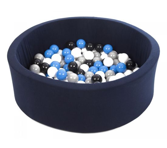 Piscine À Balles Noir,blanc,bleu,gris - 150 Balles Bleu Marine