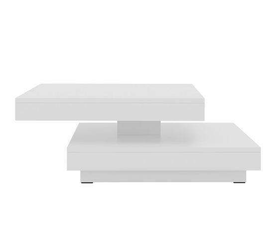 Table Basse Alaïa Rotative 70x70 cm -  Blanc