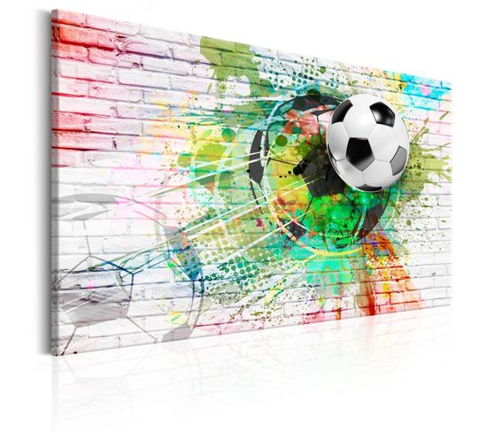 Tableau Imprimé "colourful Sport Football" 60 X 90 Cm