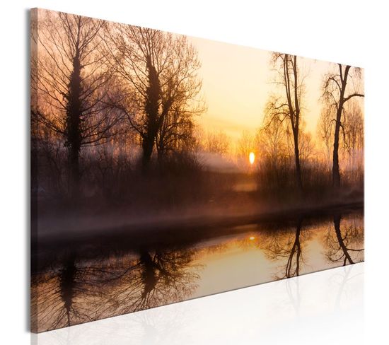 Tableau Imprimé "winter Sunset Narrow" 50 X 150 Cm