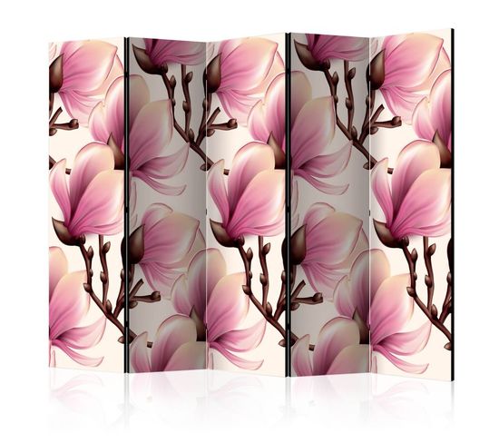 Paravent 5 Volets "blooming Magnolias" 172x225cm