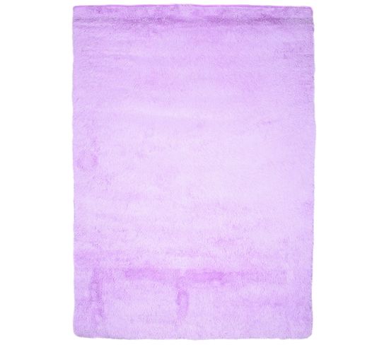 Tapis Salon Chambre Antidérapant Bébé Violet Uni Shaggy Super Doux Doux 160x230 cm