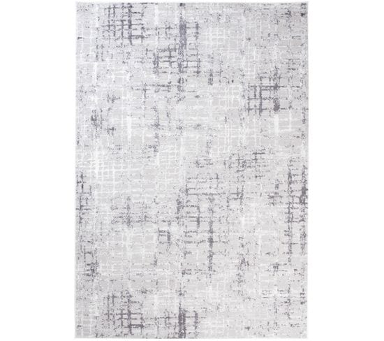 Tapis De Salon Chambre Moderne Gris Foncé Blanc Abstrait Rayures Doux Sky 200x300
