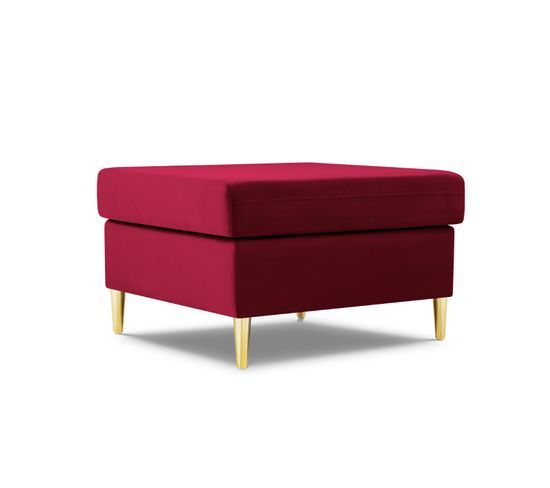 Pouf "moghan", 1 Place, Rouge, Velours