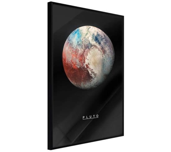 Affiche Murale Encadrée "the Solar System Pluto" 30 X 45 Cm Noir