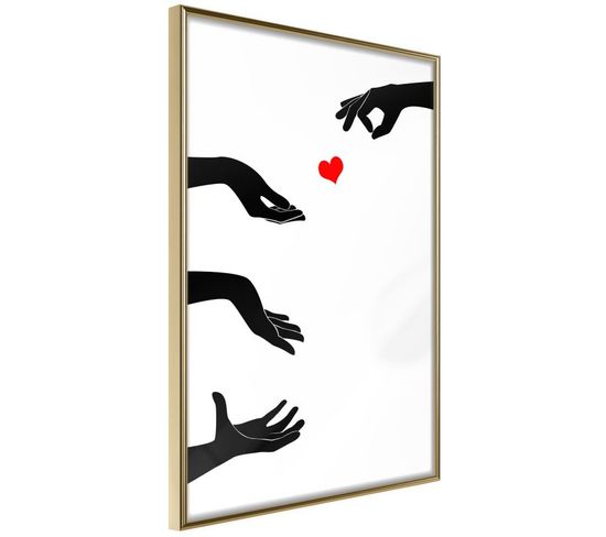 Affiche Murale Encadrée "playing With Love" 30 X 45 Cm Or