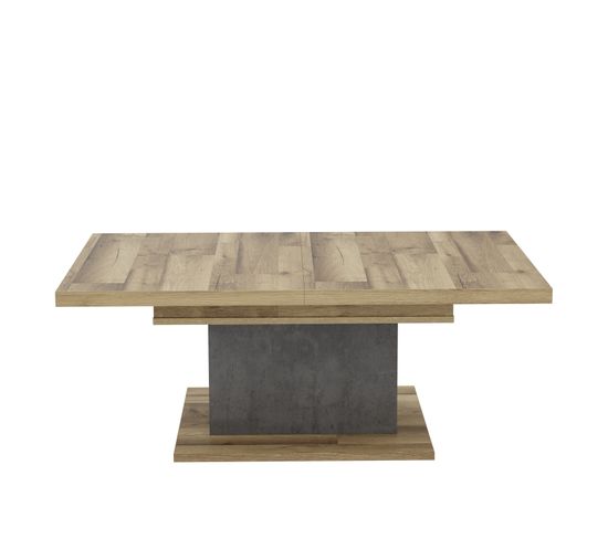 table basse rectangulaire RICCIANO imitation chêne et béton