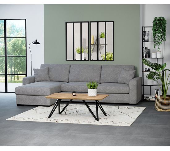 Canapé d'angle convertible pack standard NICARAGUA tissu malmo gris 90