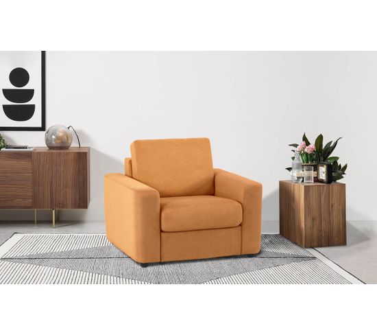 Fauteuil manchettes CURVE NICARAGUA tissu Crown amber