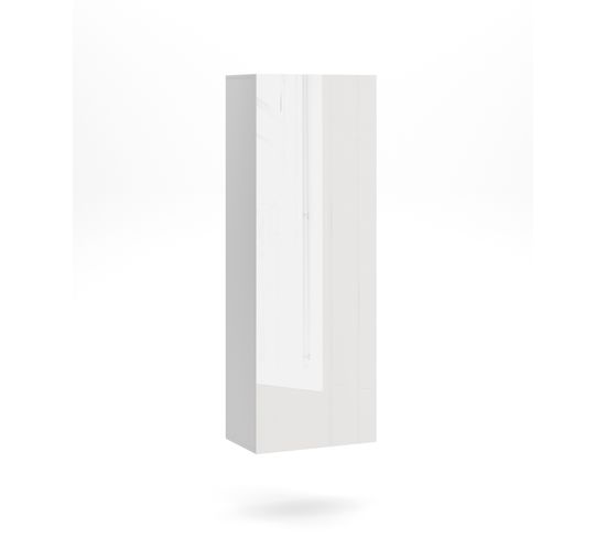 Meuble Salon Suspendu Vivo - 40/140 Cm -  Blanc/blanc Brillant - Style Moderne
