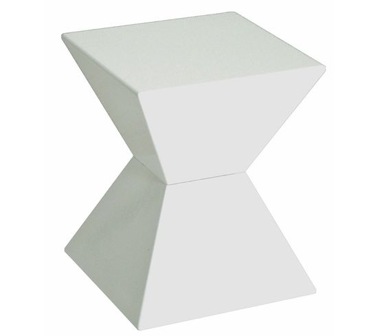 Table D'appoint En Moulage Coloris Blanc, Dim : L35 X P35 X H43 Cm