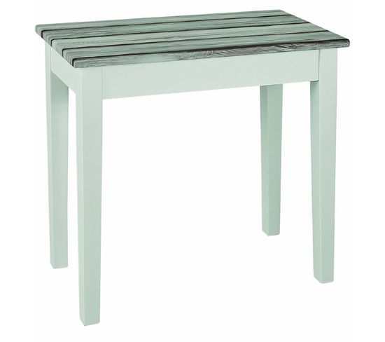 Table D'appoint En Mdf Coloris Blanc-maritimo-pin, Dim : L46 X P30 X H52 Cm