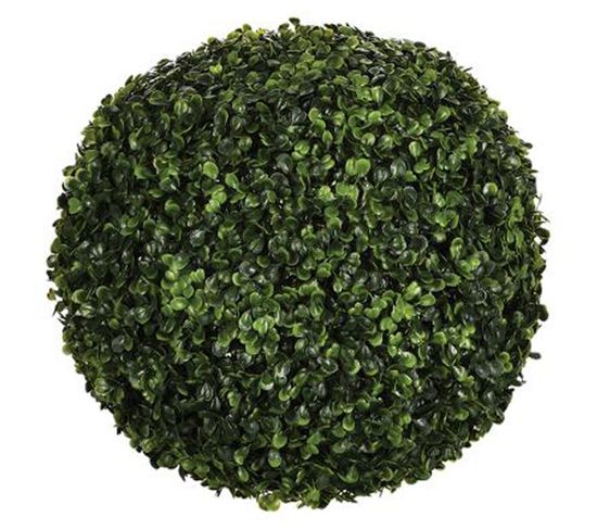 Boule De Buis Artificielle Coloris Vert En Polyéthylène - Dim : 38/36 Cm
