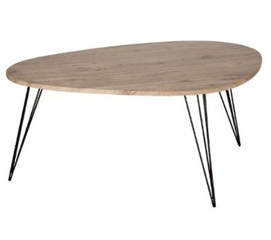 Table Basse Simple En Mdf Coloris Marron - Dim : L 97 X L 65 X H 50 Cm