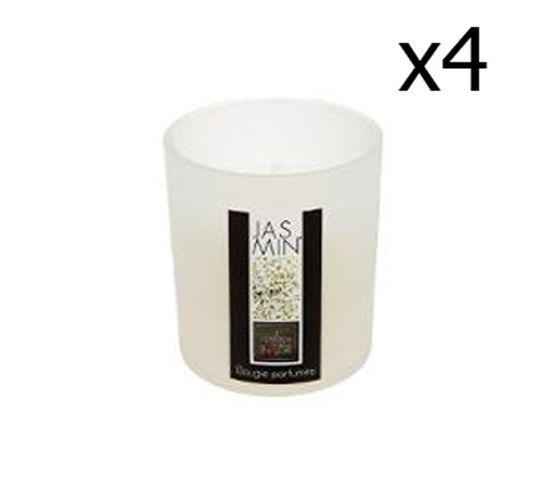 Lot De 4 Bougies Parfumées En Verre 135g Jasmine, H.7.8 X D.7.1 Cm