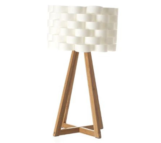 Lampe À Poser En Bambou - Dim : H. 55,5 X D. 30 Cm