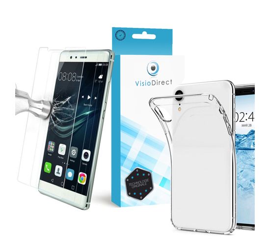 Film Verre Trempé Pour Téléphone Huawei P Smart + Coque De Protection Souple -