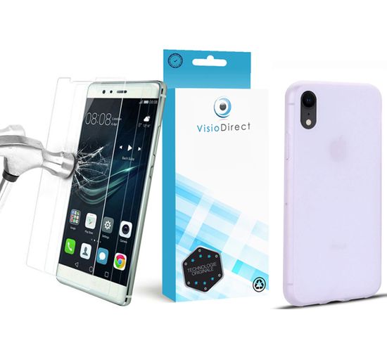 Verre Trempé Pour iPhone 7 Plus / 8 Plus 5,5" + Coque De Protection Souple Silicone Blanche