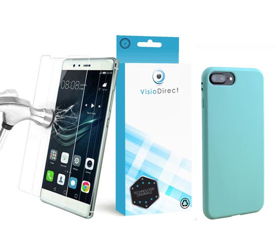 Verre Trempé Pour iPhone Xr 6.1" + Coque De Protection Turquoise Souple Silicone -