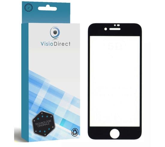 Verre Trempé Avec Bordures Noires Pour iPhone Se 2020 Taille 4.7"/iphone 7 /iphone 8 -