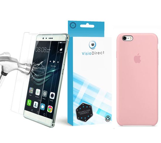 Verre Trempé Pour iPhone 12 Mini + Coque De Protection Souple Silicone Rose Clair -