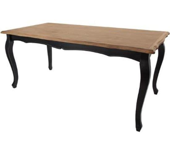 Table À Manger Rectangulaire En Bois Coloris Noir - Dim : L 180 X L 90 X H 79cm