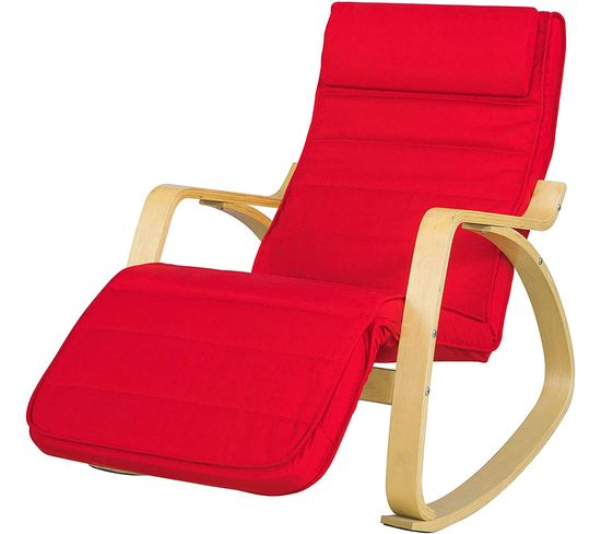 Rocking Chair, Fauteuil À Bascule Avec Repose-pieds Réglable Design, Fauteuil Berçante, Fst16-r