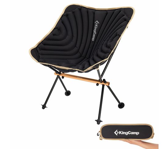Chaise De Camping Gonflable - Noir - Sac De Transport Inclus