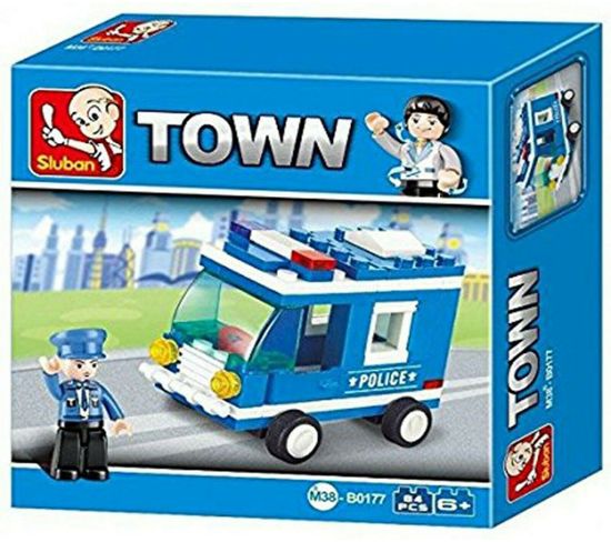 Briques Compatibles Lego - Construction - La Ville - Petit Camion De Police - Sluban