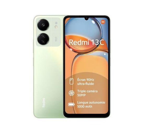 Smartphone  Redmi 13c 6,74" Double Nano Sim 256 Go Vert