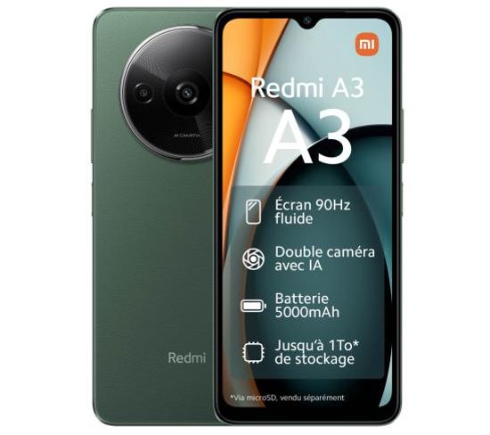 Smartphone Xiaomi Redmi a3 vert 128 Go