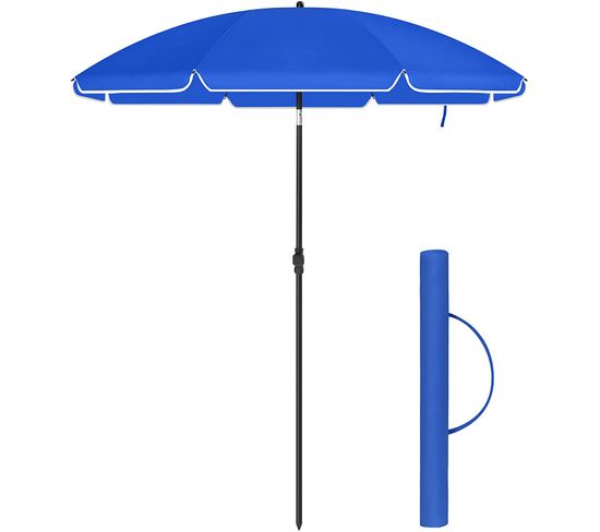 Parasol De Jardin Ø 1,6 M, Ombrelle, Protection Upf 50+, Inclinable, Portable, Résistant Au Vent