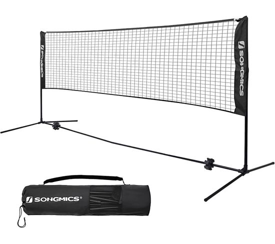 Filet De Badminton 3m, Pliable, Facile À Monter, Hauteur Réglable Noir