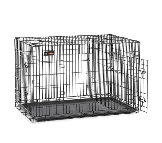Cage Pour Chien, Avec 2 Portes, 92,5 X 57,5 X 64 Cm, Noir