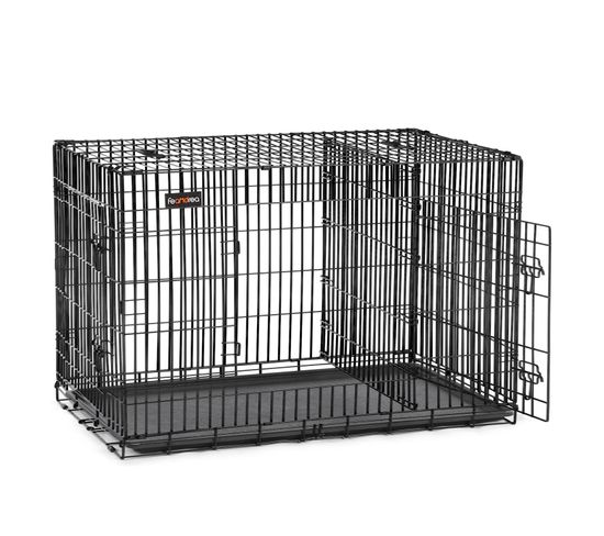 Cage Pour Chien, Avec 2 Portes, 107 X 70 X 77,5 Cm, Noir