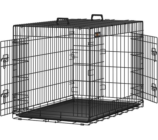 Cage Pour Chiens, 107 X 70 X 77,5 Cm, Couleur Noir