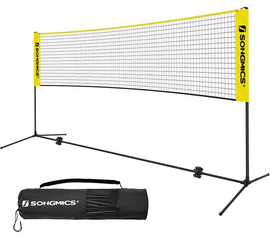 Filet De Badminton 4 m, Pliable, Facile À Monter, Hauteur Réglable Jaune