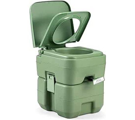 Wc Chimique Portable Toilette Seche - 20l En Hdpe Camping, Charge Max. : 200 Kg Vert