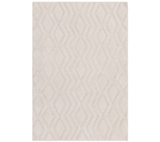 Tapis De Salon Jackson En Polyester - Blanc Cassé - 200x290 Cm