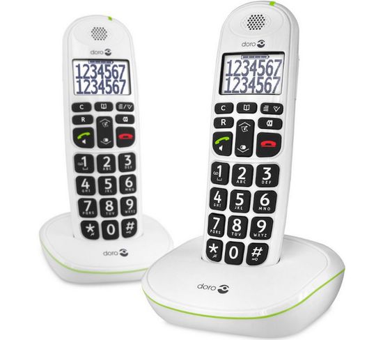 Téléphone Sans Fil Senior Doro Phoneeasy® 100w Duo- Blanc