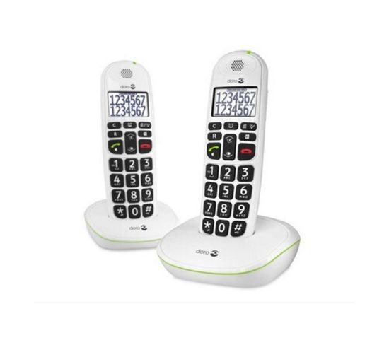 Téléphone Sans Fil Duo Dect Blanc Sans Répondeur - Phoneeasy110wduoblanc