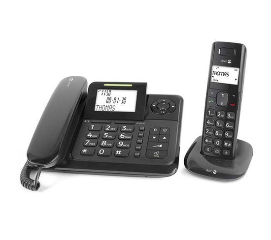 Téléphone Filaire Avec Répondeur + Sans Fil - Com-4005