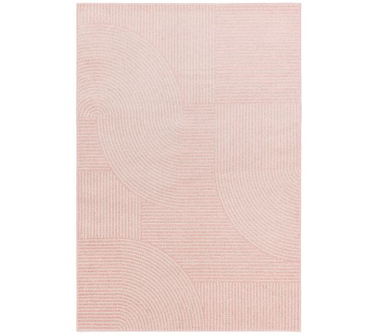 Tapis de salon moderne NEO GEO - Rose - 120x170 Cm