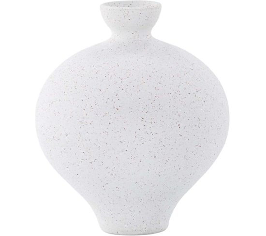 Vase En Grès Rellis 6x24 Cm Blanc Et Noir