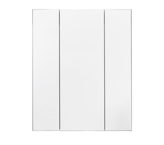 Armoire De Toilette Setone Blanc avec Miroir et 3 Portes En MDF - 60x18x71 Cm