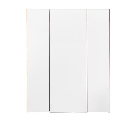 Armoire De Toilette Setone Naturelle avec Miroir 3 Portes Imitation Chêne - 60x18x71 Cm