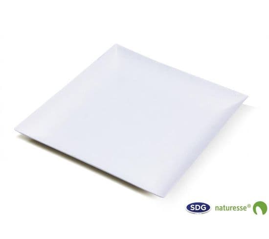 Assiette Plate Pulpe De Cellulose Elégance 9x9 Cm - Sdg Lot De 1600